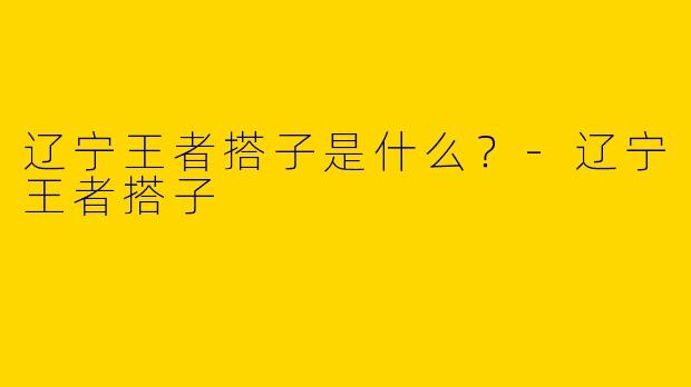 辽宁王者搭子是什么？-辽宁王者搭子