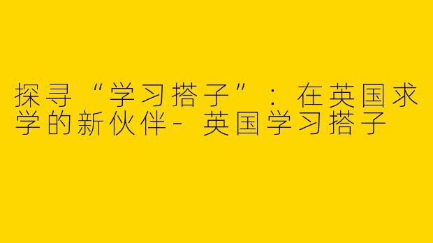 探寻“学习搭子”：在英国求学的新伙伴-英国学习搭子