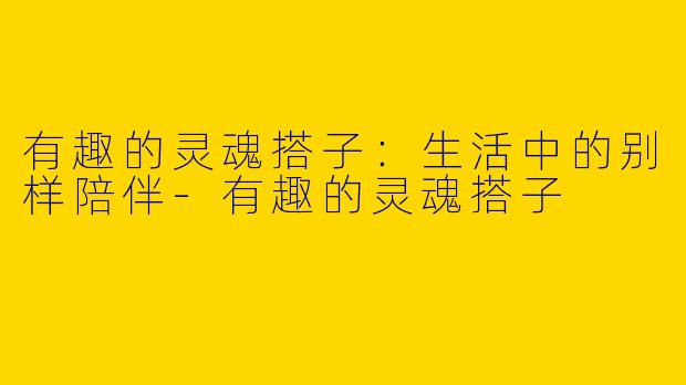 有趣的灵魂搭子：生活中的别样陪伴-有趣的灵魂搭子