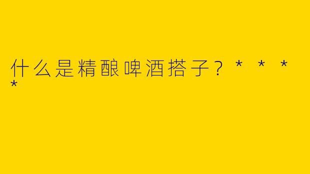 什么是精酿啤酒搭子？****