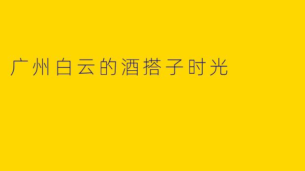 广州白云的酒搭子时光