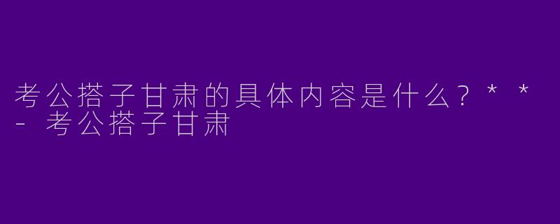 考公搭子甘肃的具体内容是什么？**