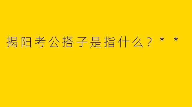 揭阳考公搭子是指什么？**