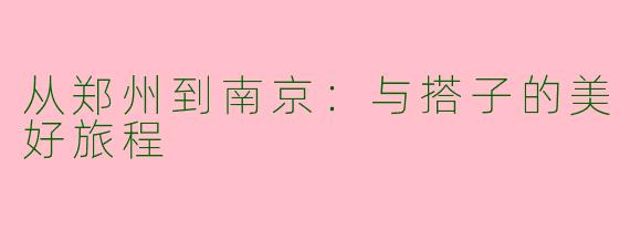 从郑州到南京:与搭子的美好旅程
