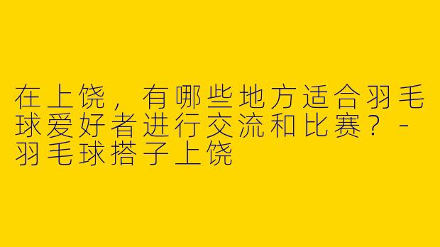 在上饶，有哪些地方适合羽毛球爱好者进行交流和比赛？
