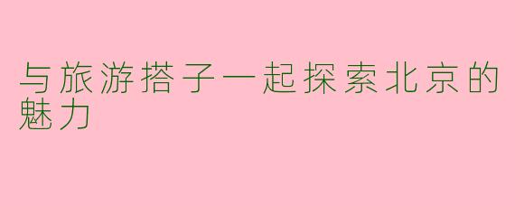 与旅游搭子一起探索北京的魅力