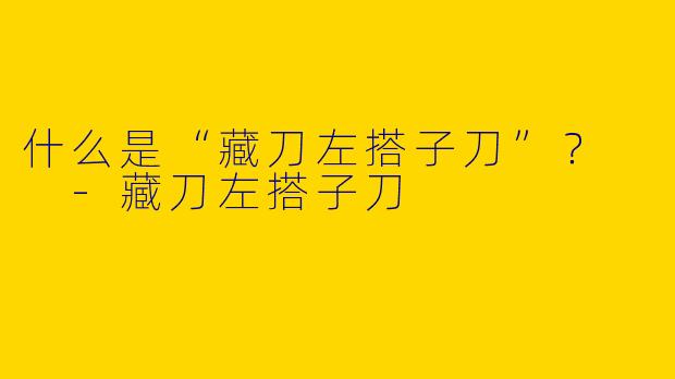 什么是“藏刀左搭子刀”？  