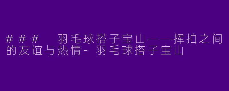 ### 羽毛球搭子宝山——挥拍之间的友谊与热情-羽毛球搭子宝山