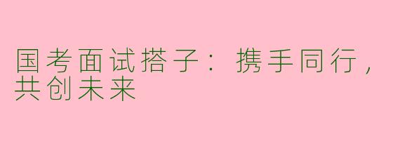 国考面试搭子：携手同行，共创未来