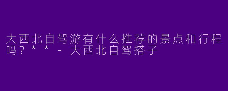 大西北自驾游有什么推荐的景点和行程吗？**