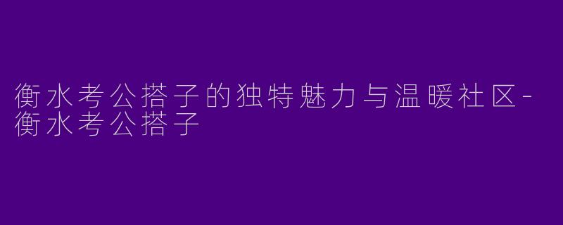 衡水考公搭子的独特魅力与温暖社区