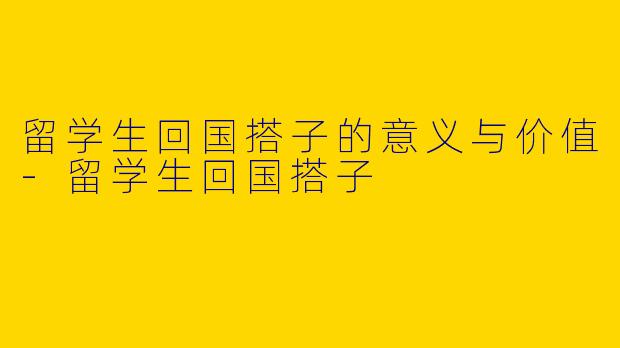 留学生回国搭子的意义与价值-留学生回国搭子