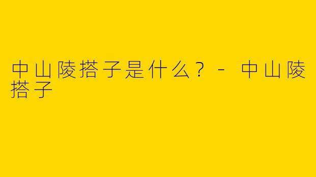 中山陵搭子是什么?