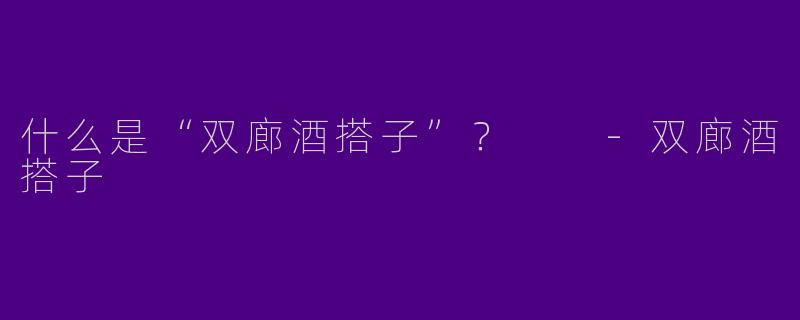 什么是“双廊酒搭子”？  
