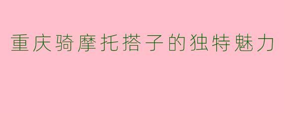 重庆骑摩托搭子的独特魅力