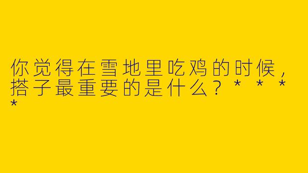 你觉得在雪地里吃鸡的时候，搭子最重要的是什么？****