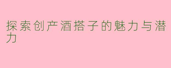 探索创产酒搭子的魅力与潜力
