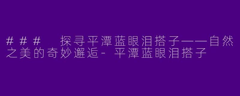### 探寻平潭蓝眼泪搭子——自然之美的奇妙邂逅-平潭蓝眼泪搭子