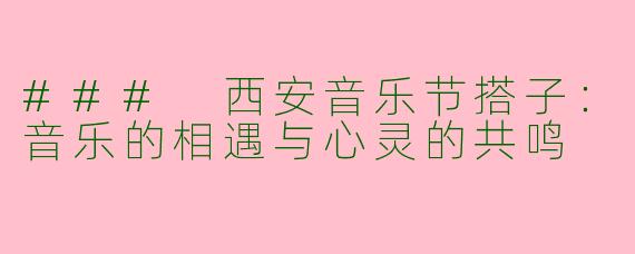 ### 西安音乐节搭子：音乐的相遇与心灵的共鸣