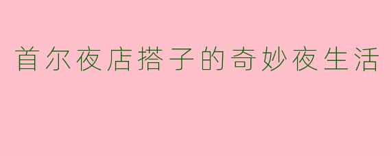 首尔夜店搭子的奇妙夜生活