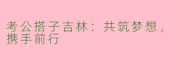 考公搭子吉林：共筑梦想，携手前行