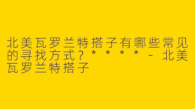 北美瓦罗兰特搭子有哪些常见的寻找方式？****