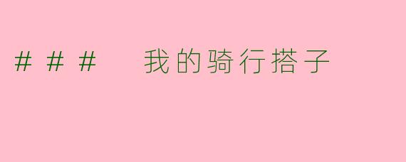 ### 我的骑行搭子