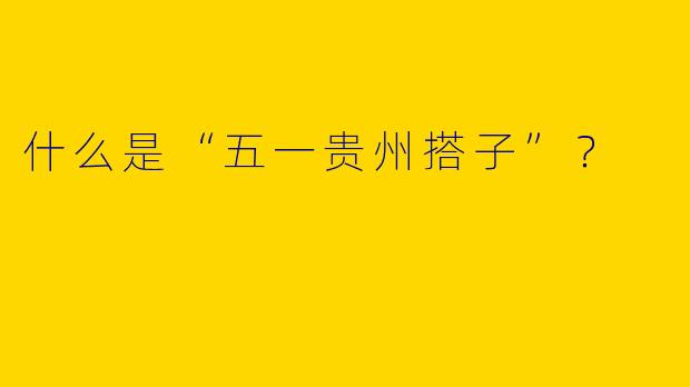 什么是“五一贵州搭子”？  