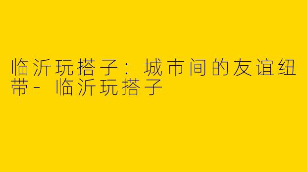 临沂玩搭子：城市间的友谊纽带-临沂玩搭子