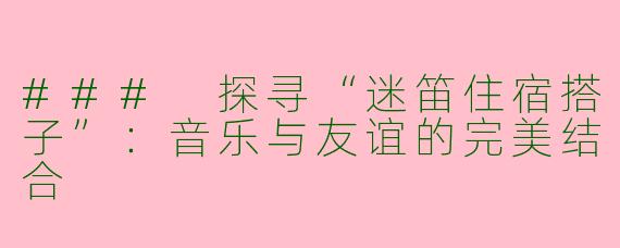 ### 探寻“迷笛住宿搭子”：音乐与友谊的完美结合