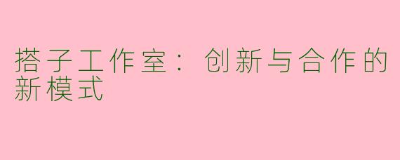 搭子工作室：创新与合作的新模式