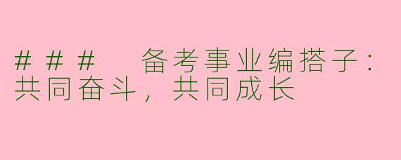 ### 备考事业编搭子：共同奋斗，共同成长