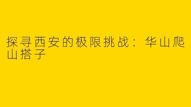 探寻西安的极限挑战：华山爬山搭子
