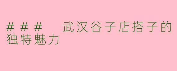### 武汉谷子店搭子的独特魅力
