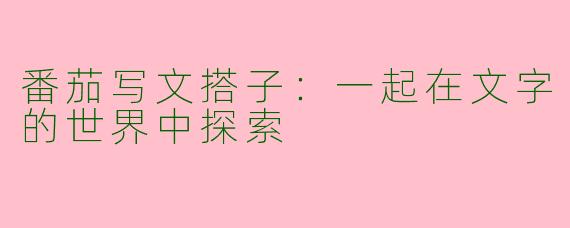 番茄写文搭子：一起在文字的世界中探索