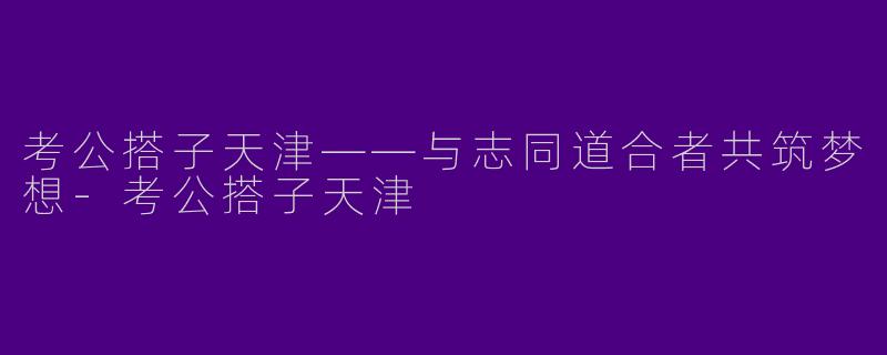 考公搭子天津——与志同道合者共筑梦想-考公搭子天津