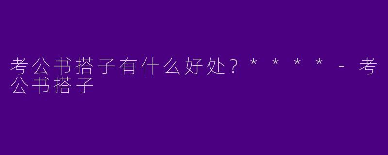 考公书搭子有什么好处?****