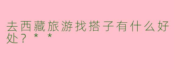去西藏旅游找搭子有什么好处?**