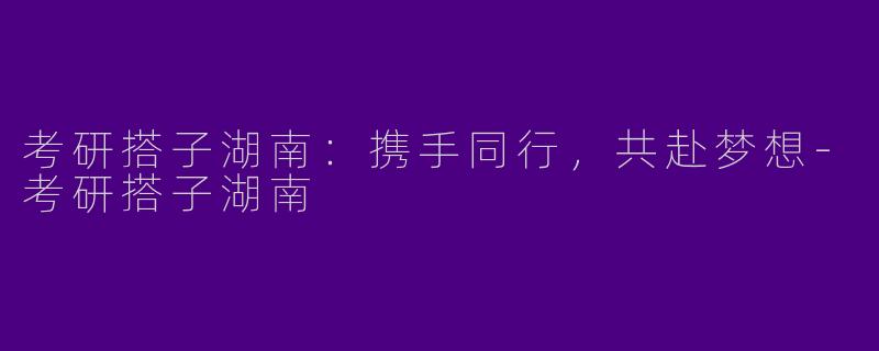 考研搭子湖南：携手同行，共赴梦想