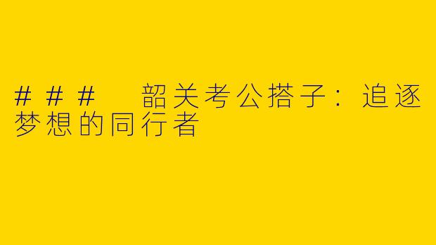 ### 韶关考公搭子：追逐梦想的同行者