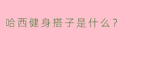 哈西健身搭子是什么?