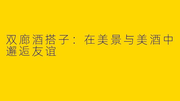 双廊酒搭子：在美景与美酒中邂逅友谊