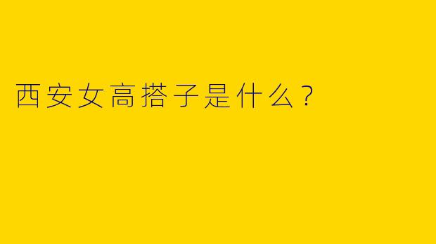 西安女高搭子是什么?