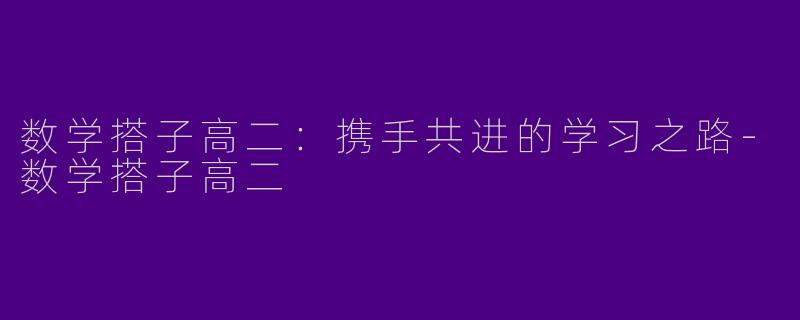 数学搭子高二：携手共进的学习之路-数学搭子高二