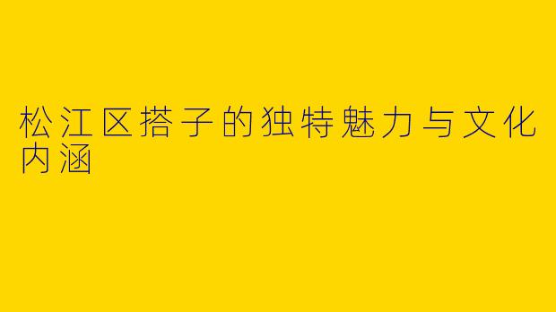 松江区搭子的独特魅力与文化内涵