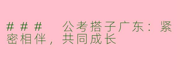 ### 公考搭子广东:紧密相伴,共同成长