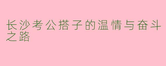 长沙考公搭子的温情与奋斗之路
