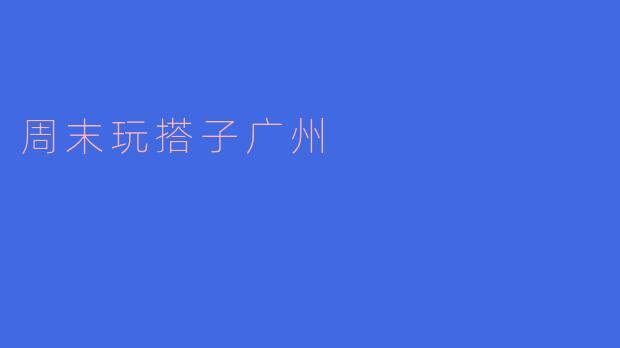 探索周末的乐趣——与搭子一起畅游广州