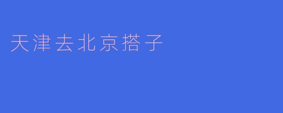 天津去北京搭子