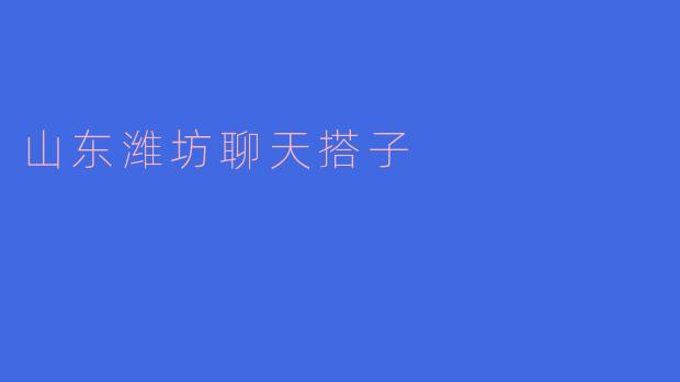 潍坊聊天搭子是什么?